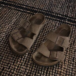Birkenstock Taupe Suede Sandals W 38